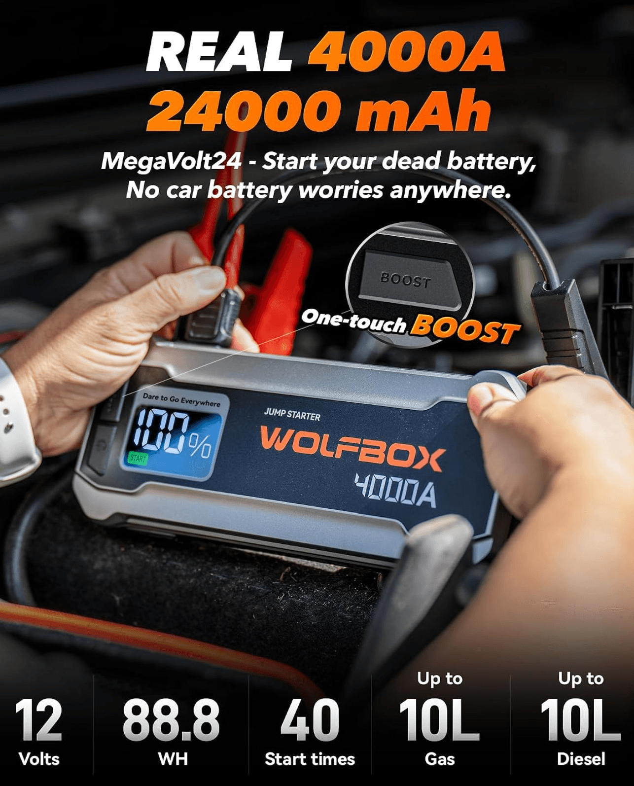 WOLFBOX MegaVolt24 jump starter